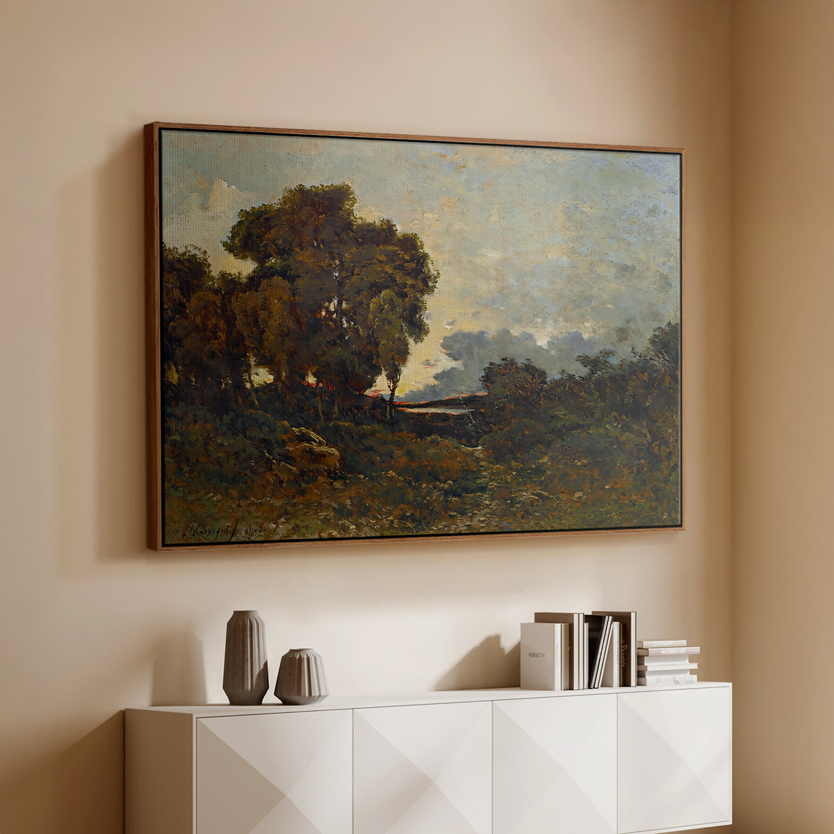 Sunset on the Allier (Soleil couchant sur l'Allier), 1904 - Floater Framed Canvas Print