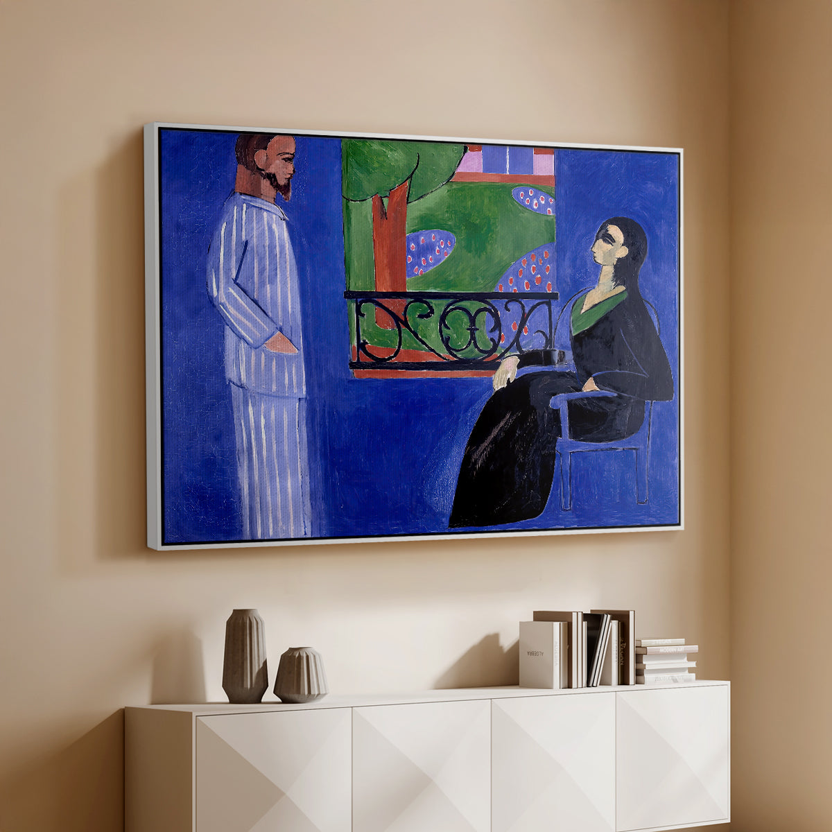 The Conversation, c. 1908-1912 - Floater Framed Canvas Print