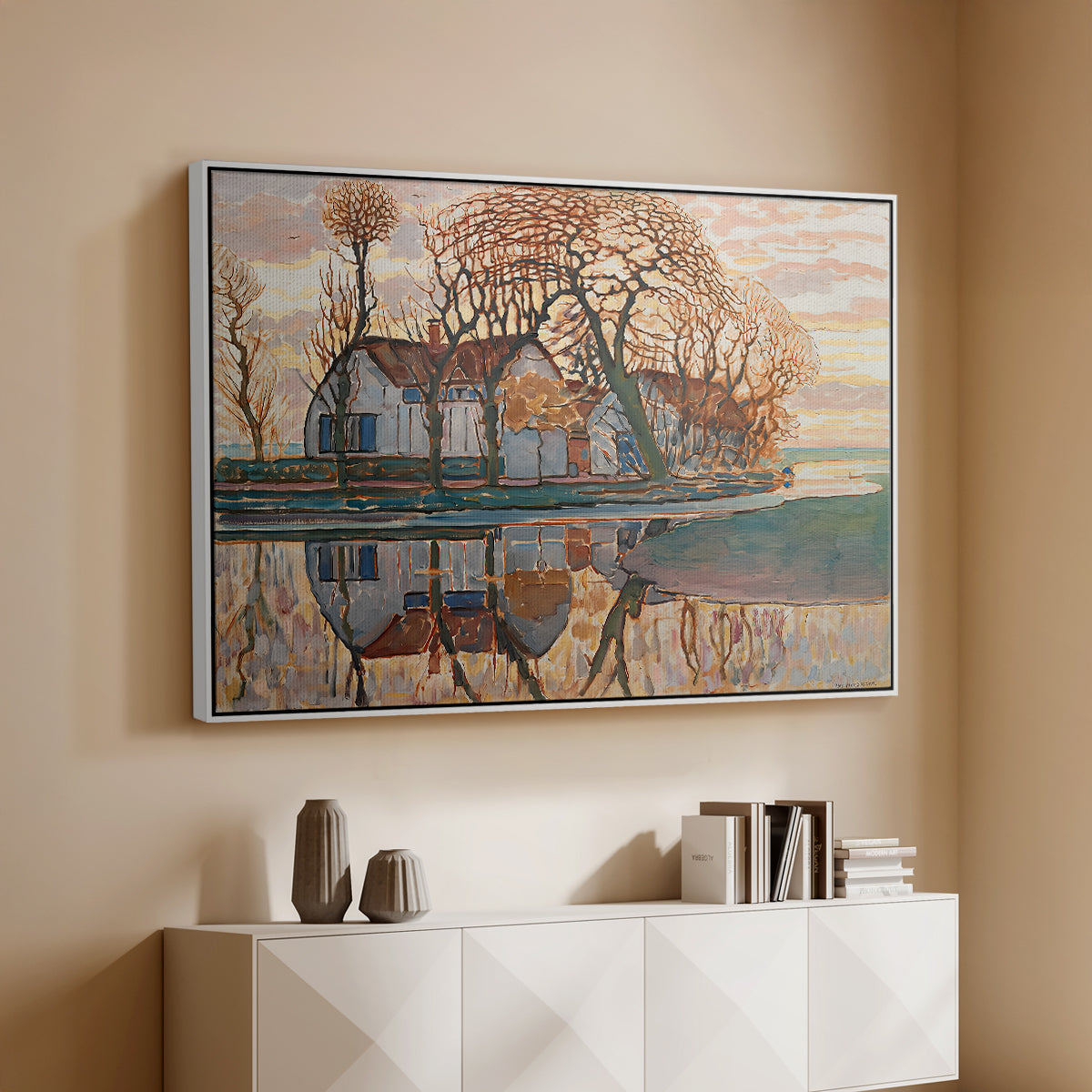 Farm near Duivendrecht, c. 1916 - Floater Framed Canvas Print
