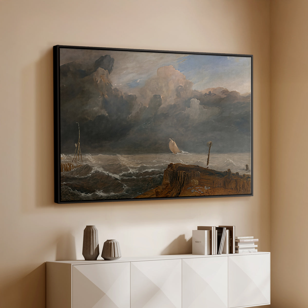 Port Ruysdael, 1827 - Floater Framed Canvas Print