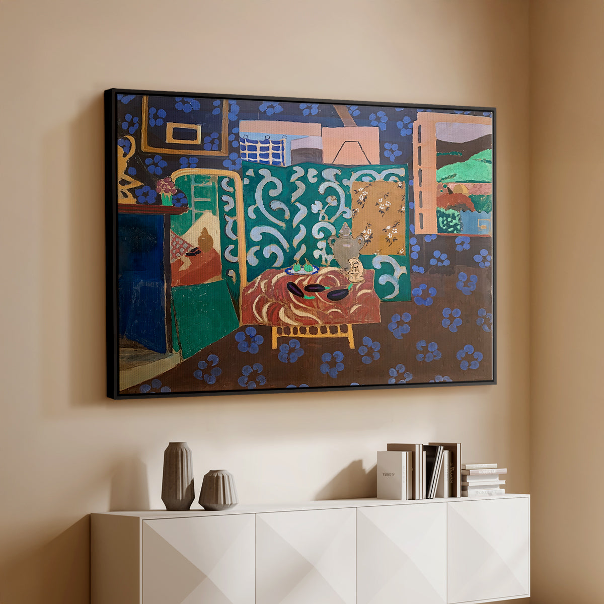 Interior with Aubergines, 1911 - Floater Framed Canvas Print