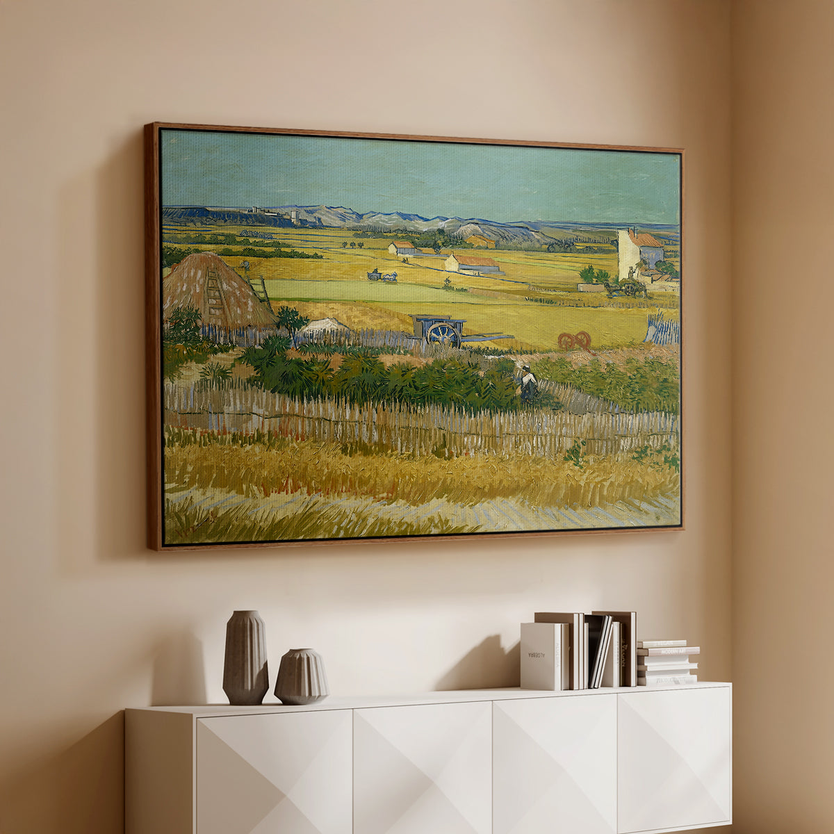 The Harvest, 1888 - Floater Framed Canvas Print