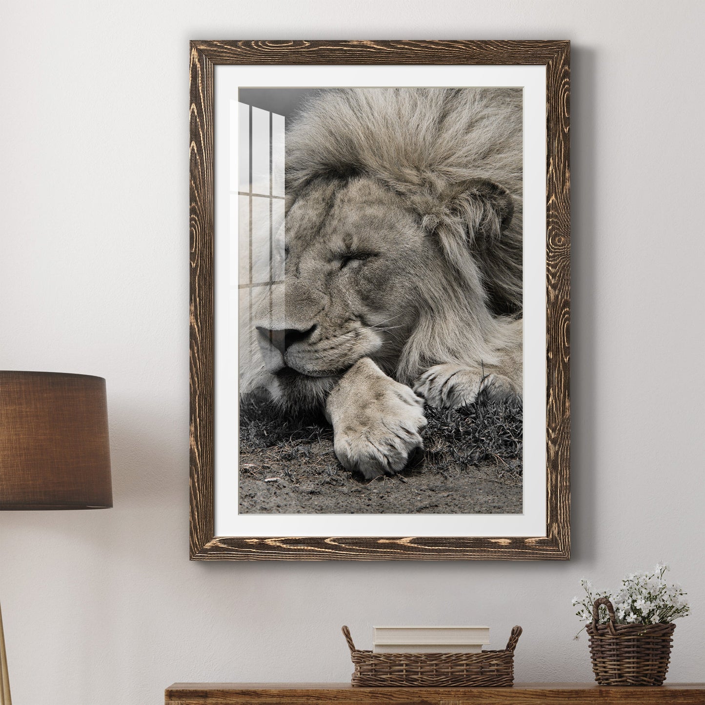 Sleepy Afternoon in Masai Mara - Premium Framed Print - Distressed Barnwood Frame - Ready to Hang