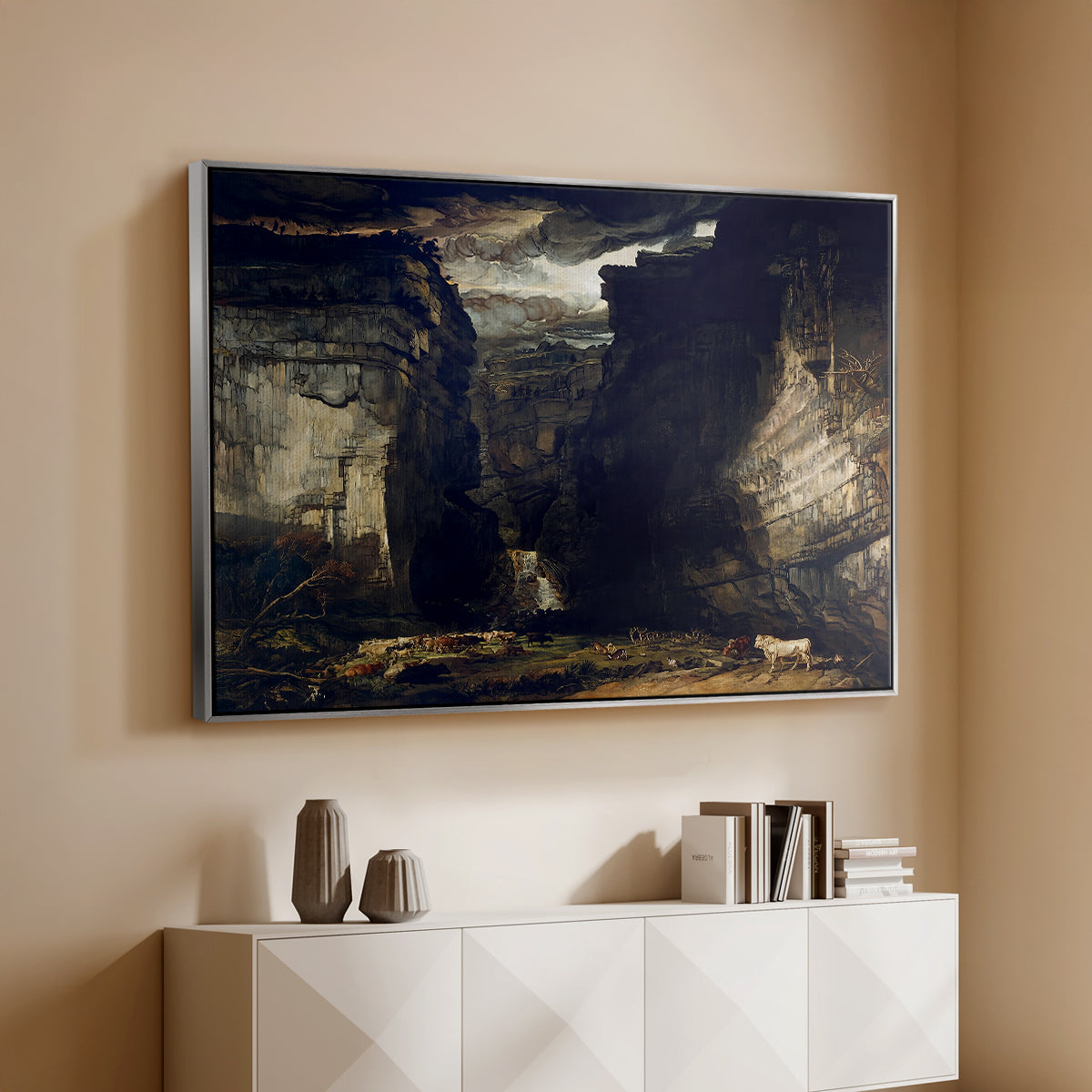 Gordale Scar, c. 1811-1813 - Floater Framed Canvas Print