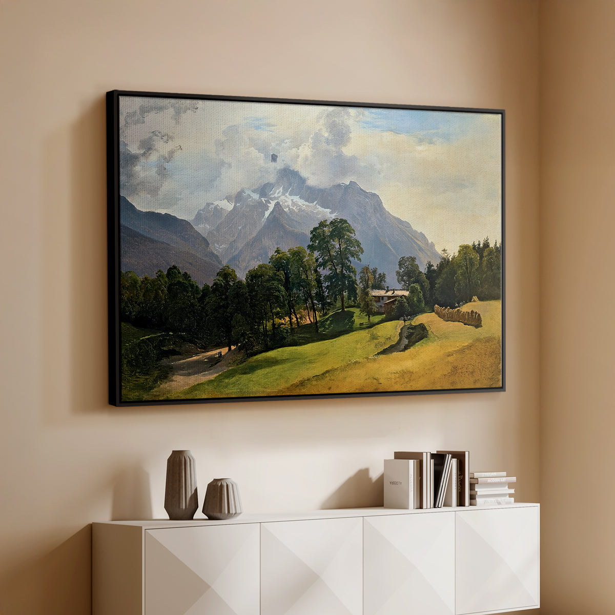 Mountains in Berchtesgaden - Floater Framed Canvas Print
