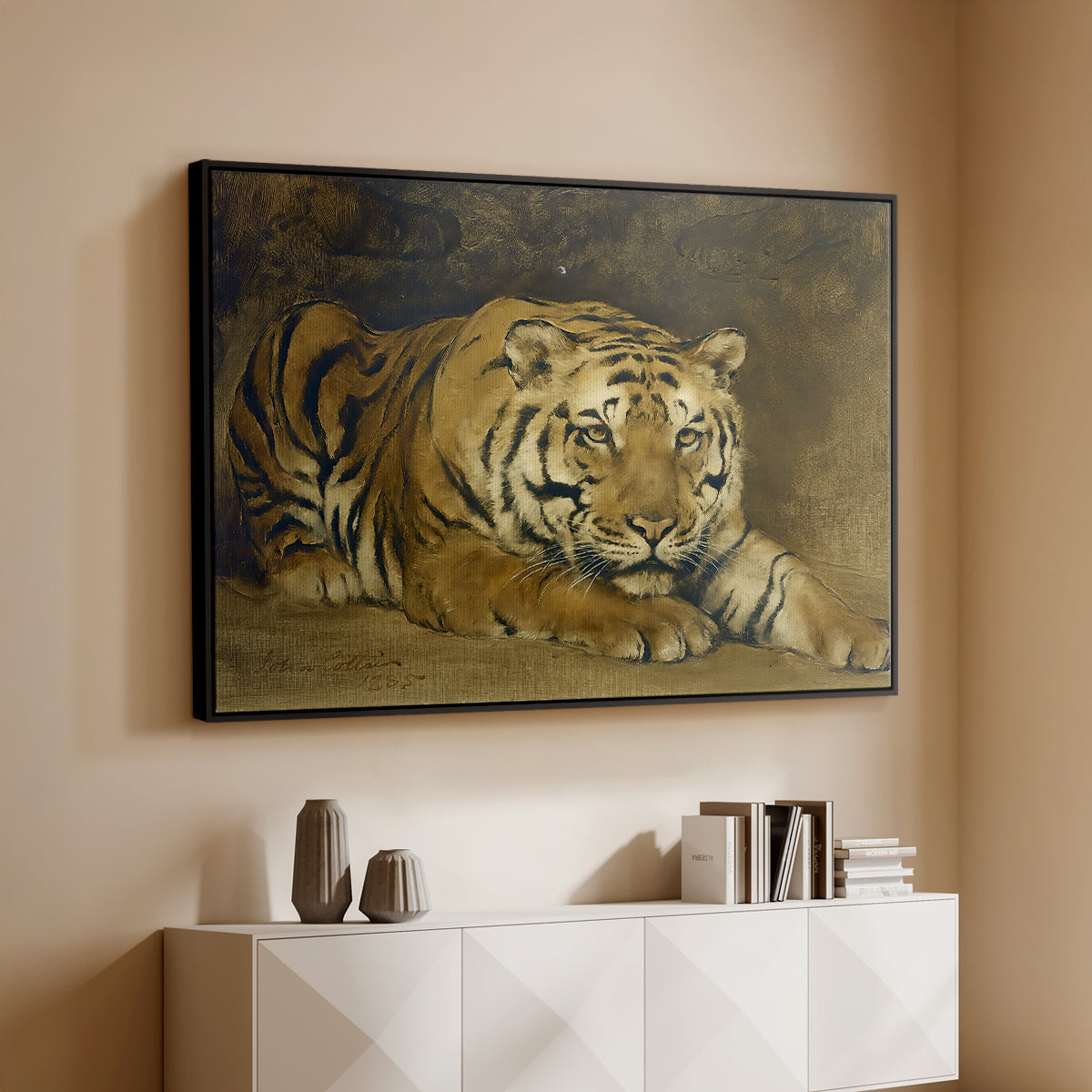 Study of a Tiger for Circe, 1885 - Floater Framed Canvas Print
