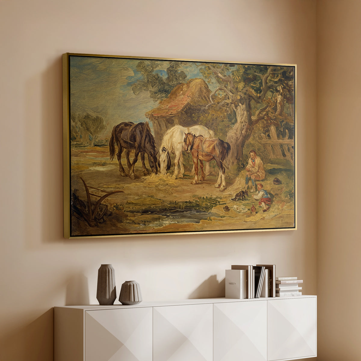 The Midday Meal, 1835 - Floater Framed Canvas Print