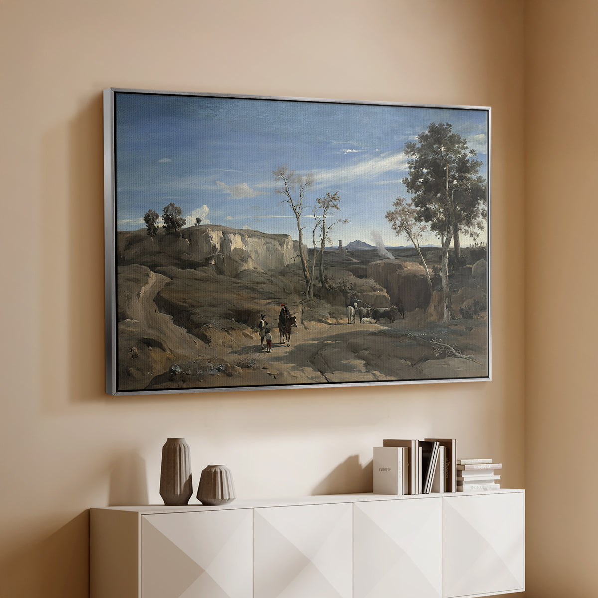 La Cervara, the Roman Campagna, c. 1830-1831 - Floater Framed Canvas Print