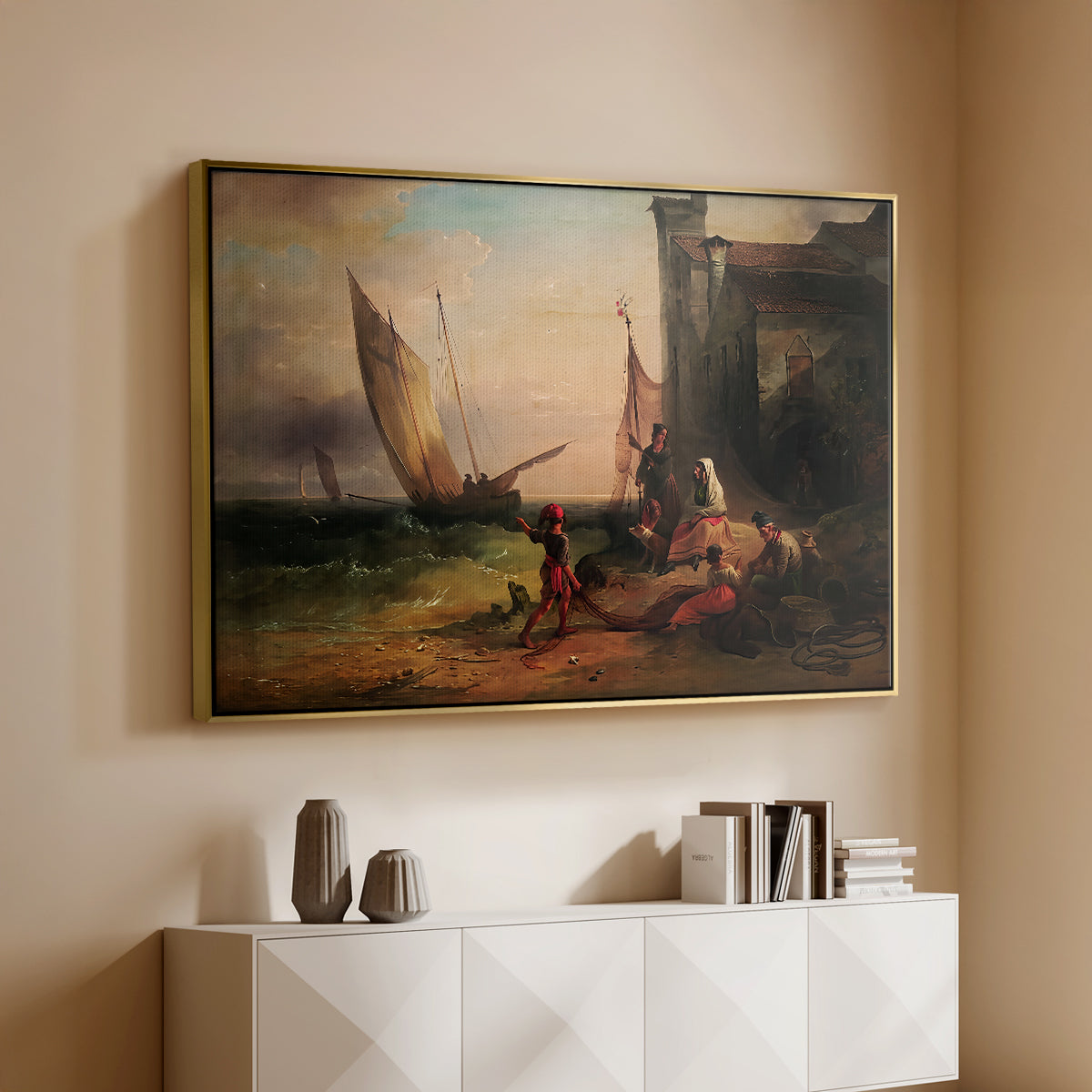 Fisherman's Family from Chioggia, 1838 - Floater Framed Canvas Print