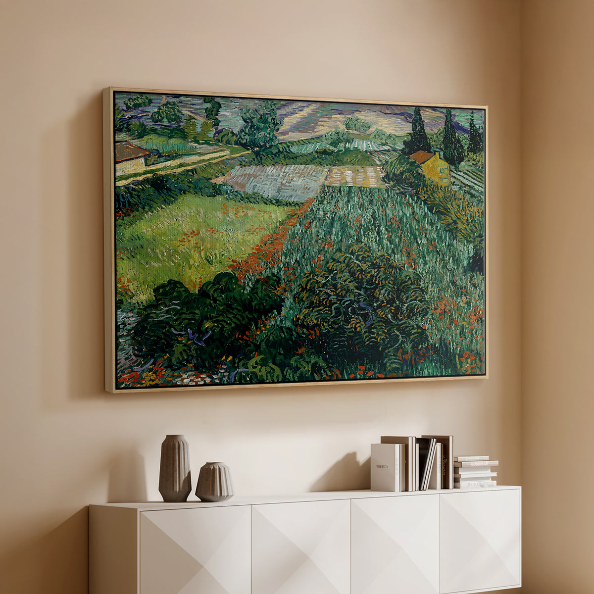 Field with Poppies, Saint-Rémy, 1889 - Floater Framed Canvas Print