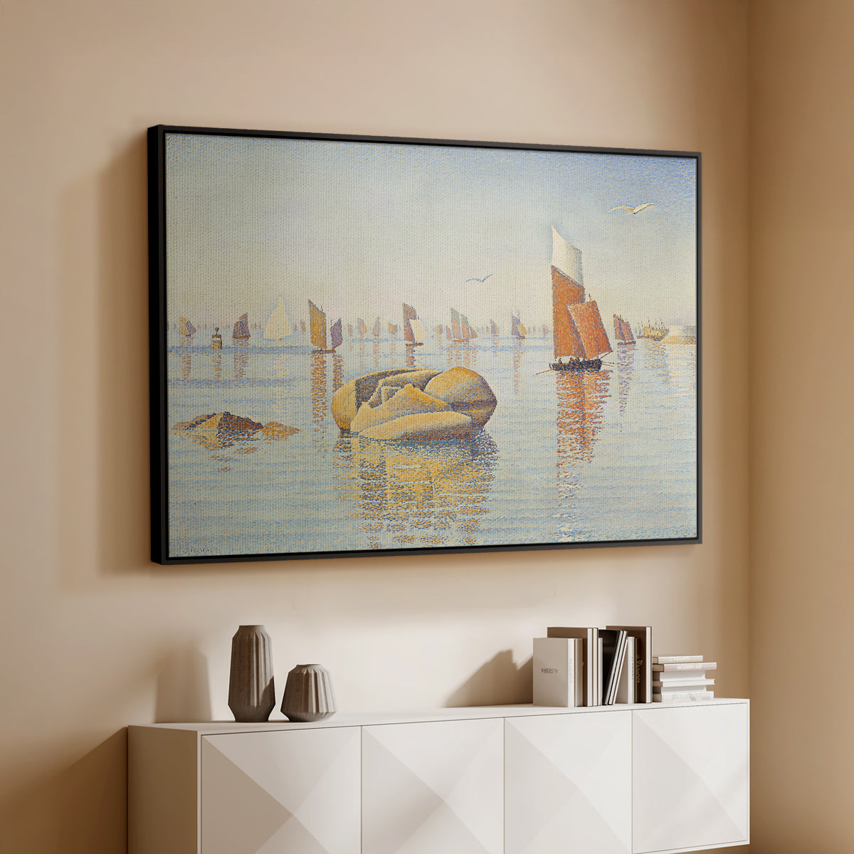 Concarneau, Quiet Morning, Opus 219, 1891 - Floater Framed Canvas Print