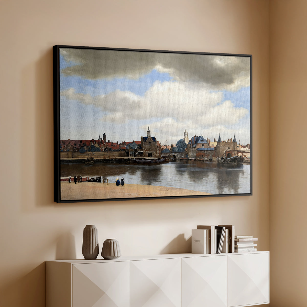 View of Delft, c. 1660-1661 - Floater Framed Canvas Print