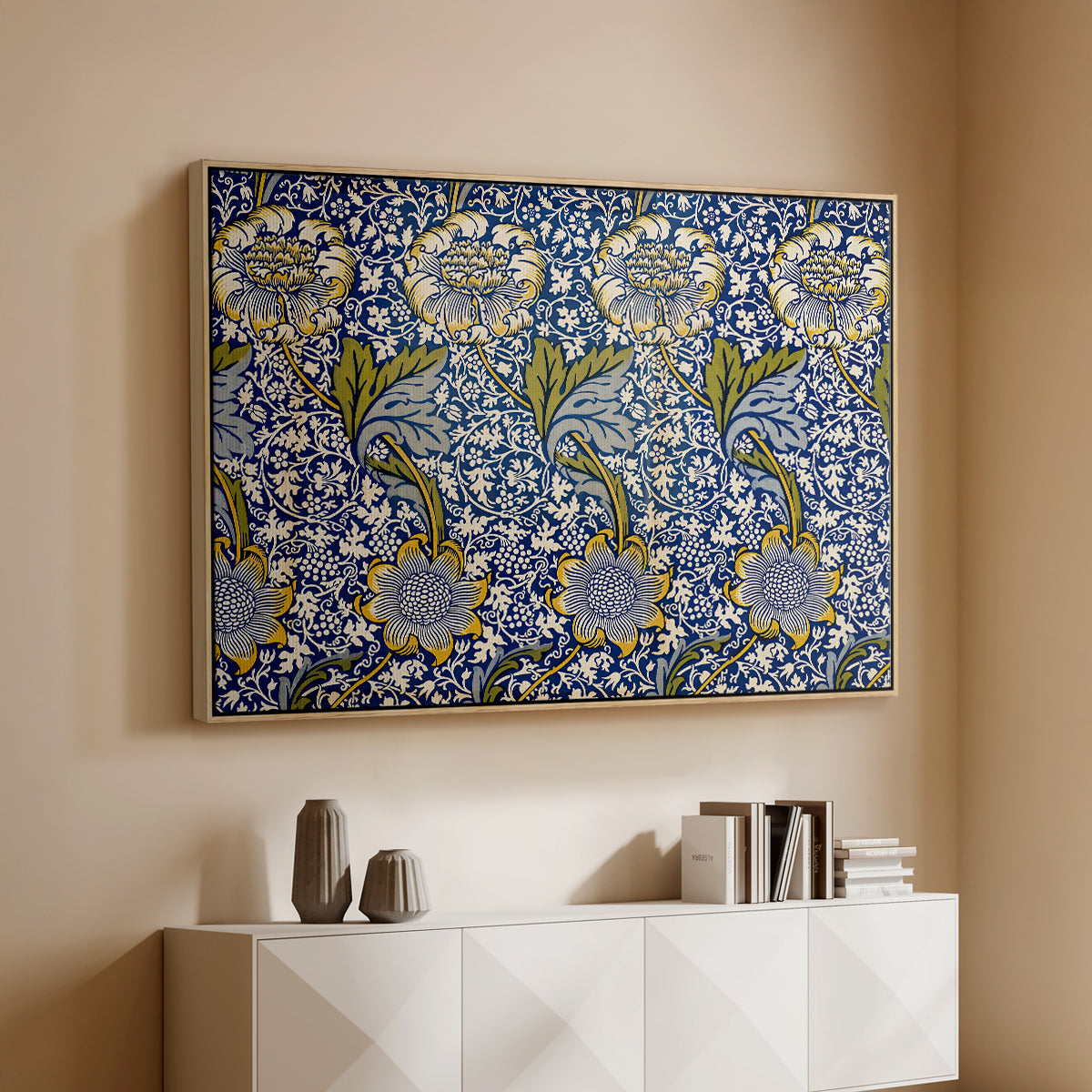 Kennet - Indigo/Gold, 1883 - Floater Framed Canvas Print