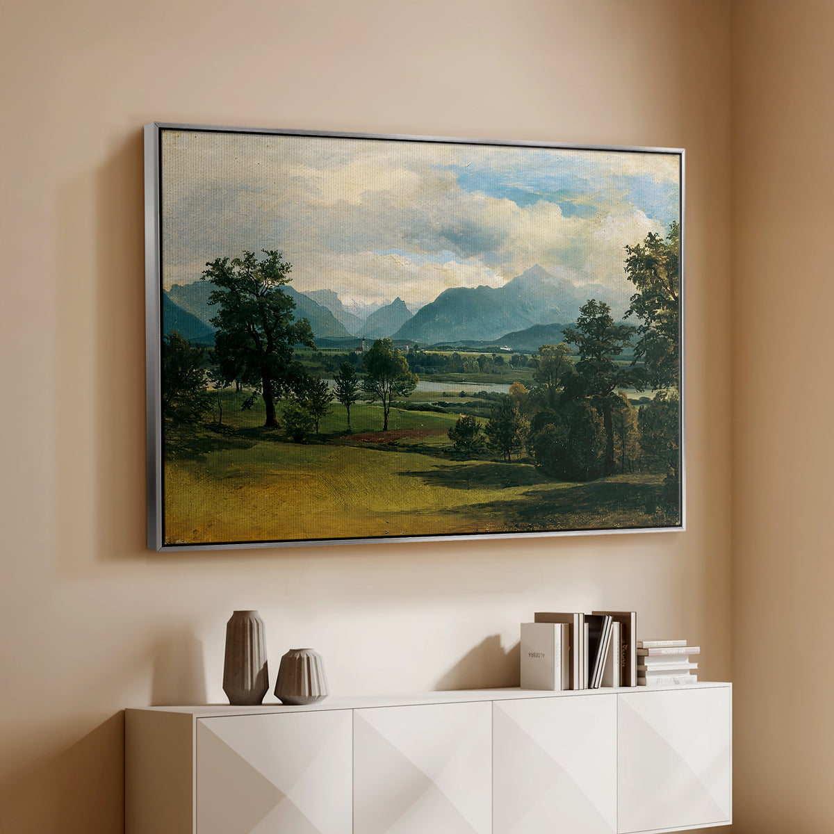 View of Liefering, 1830 - Floater Framed Canvas Print