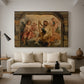 Canvas art print featuring a Baroque interior composition, displayed in a spacious living room