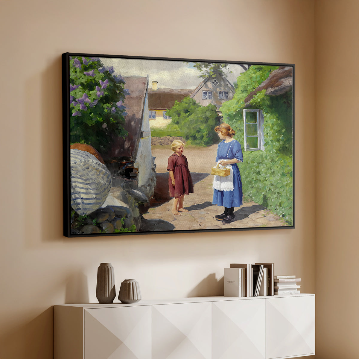 Summer Day in Jyllinge, 1922 - Floater Framed Canvas Print