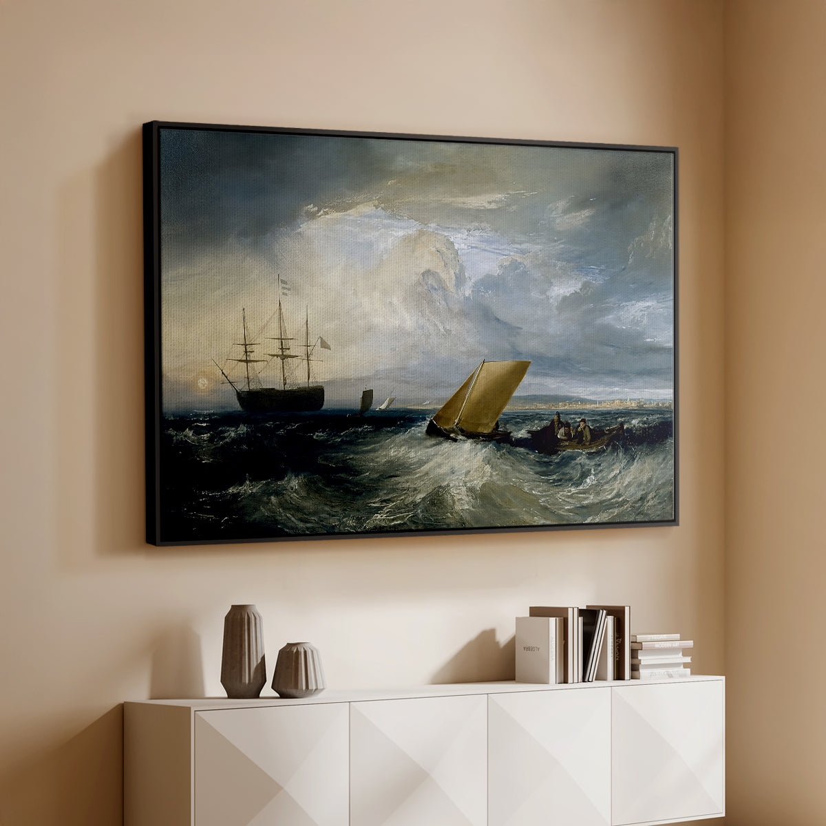 Sheerness as Seen from the Nore, 1808 - Floater Framed Canvas Print