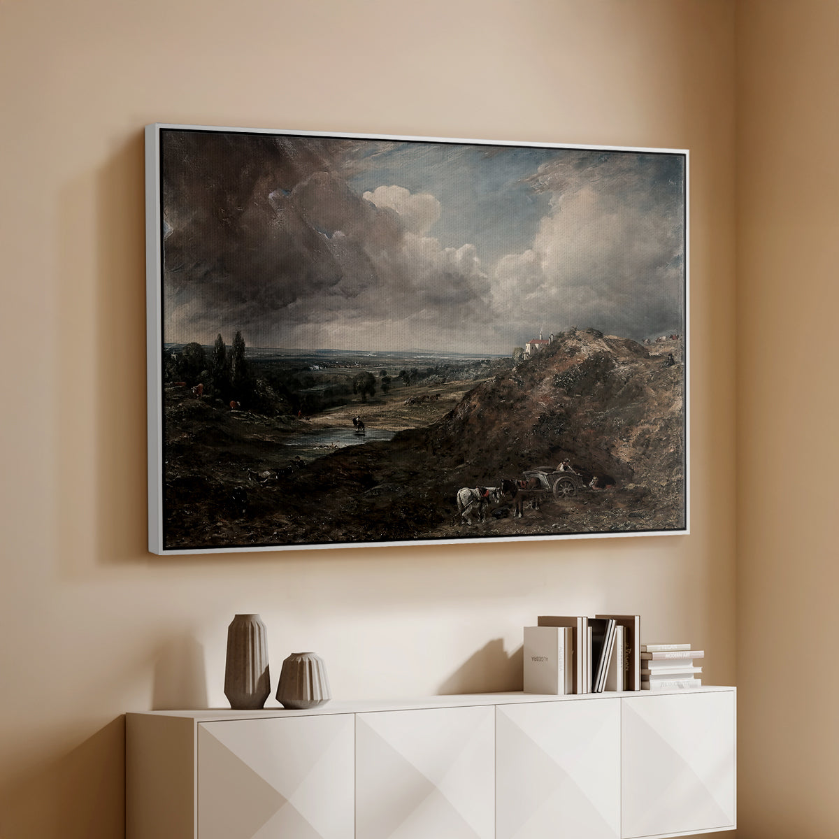 Branch Hill Pond, Hampstead Heath, c. 1828 - Floater Framed Canvas Print