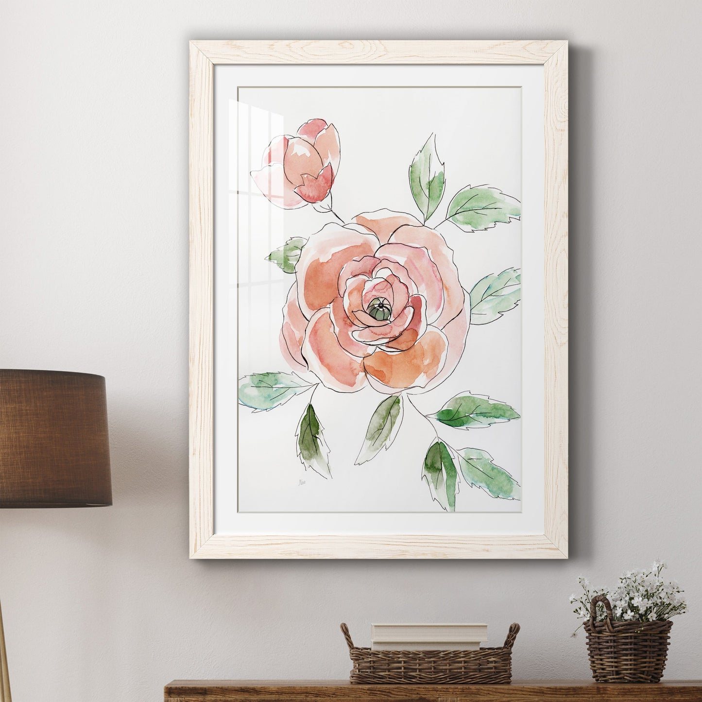 Rose Contour - Barnwood Framed Art Print