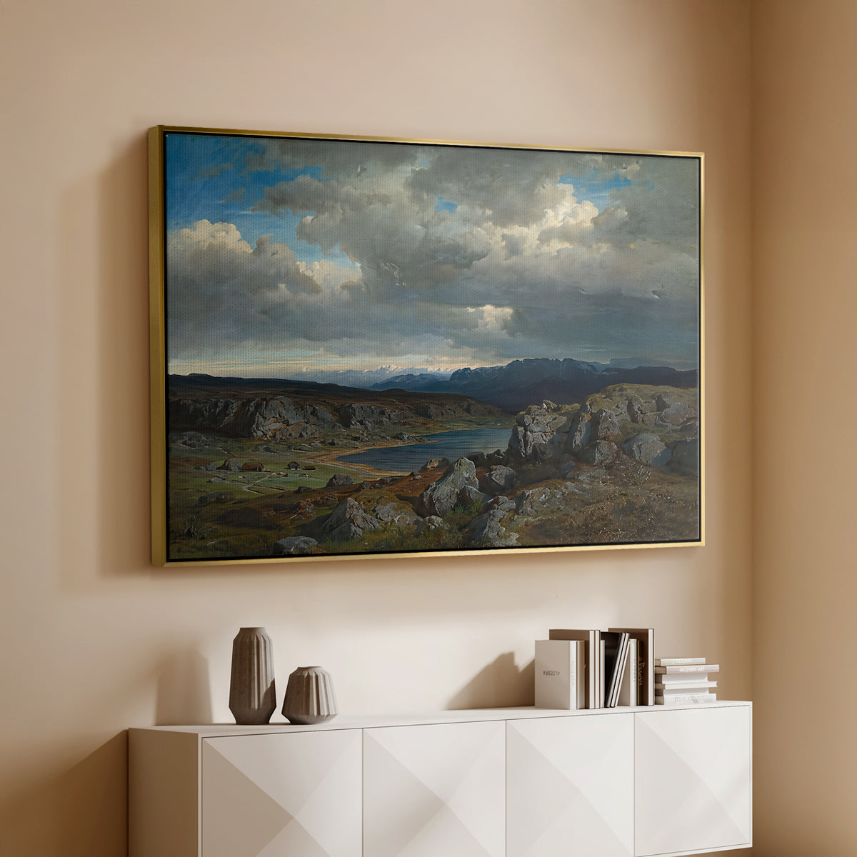 Norwegian Highlands, 1857 - Floater Framed Canvas Print