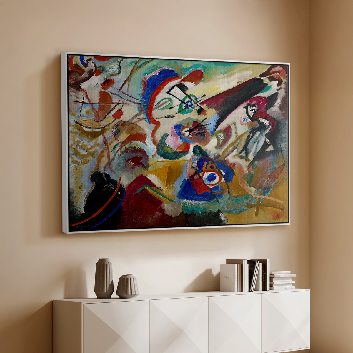 Fragment 2 for Composition VII, 1913 - Floater Framed Canvas Print