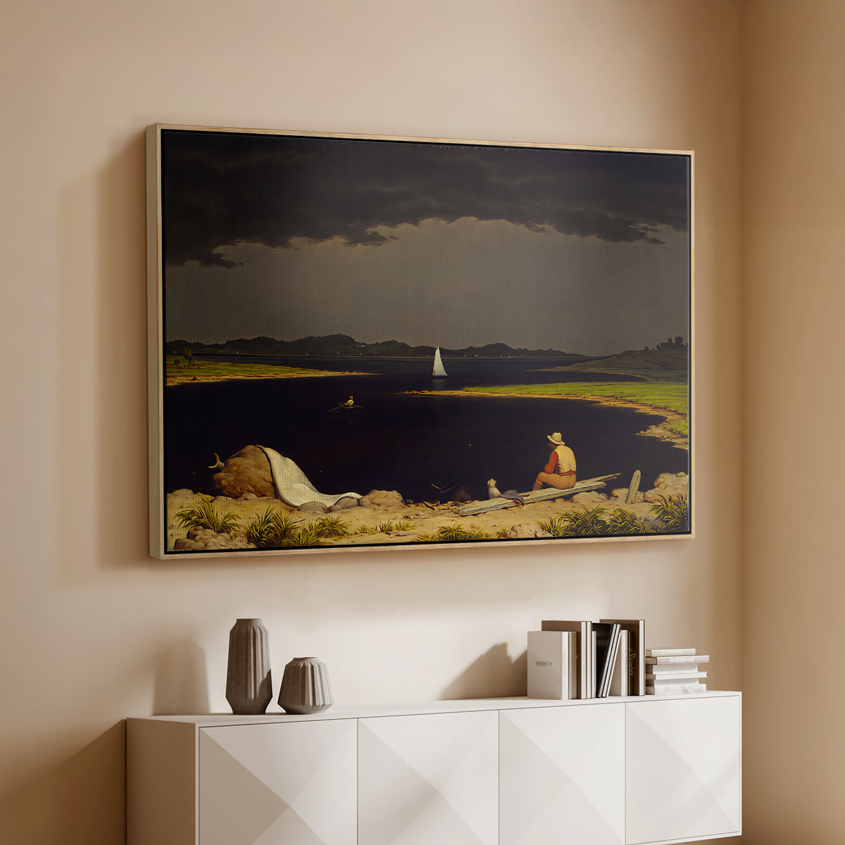 Approaching Thunder Storm, 1859 - Floater Framed Canvas Print