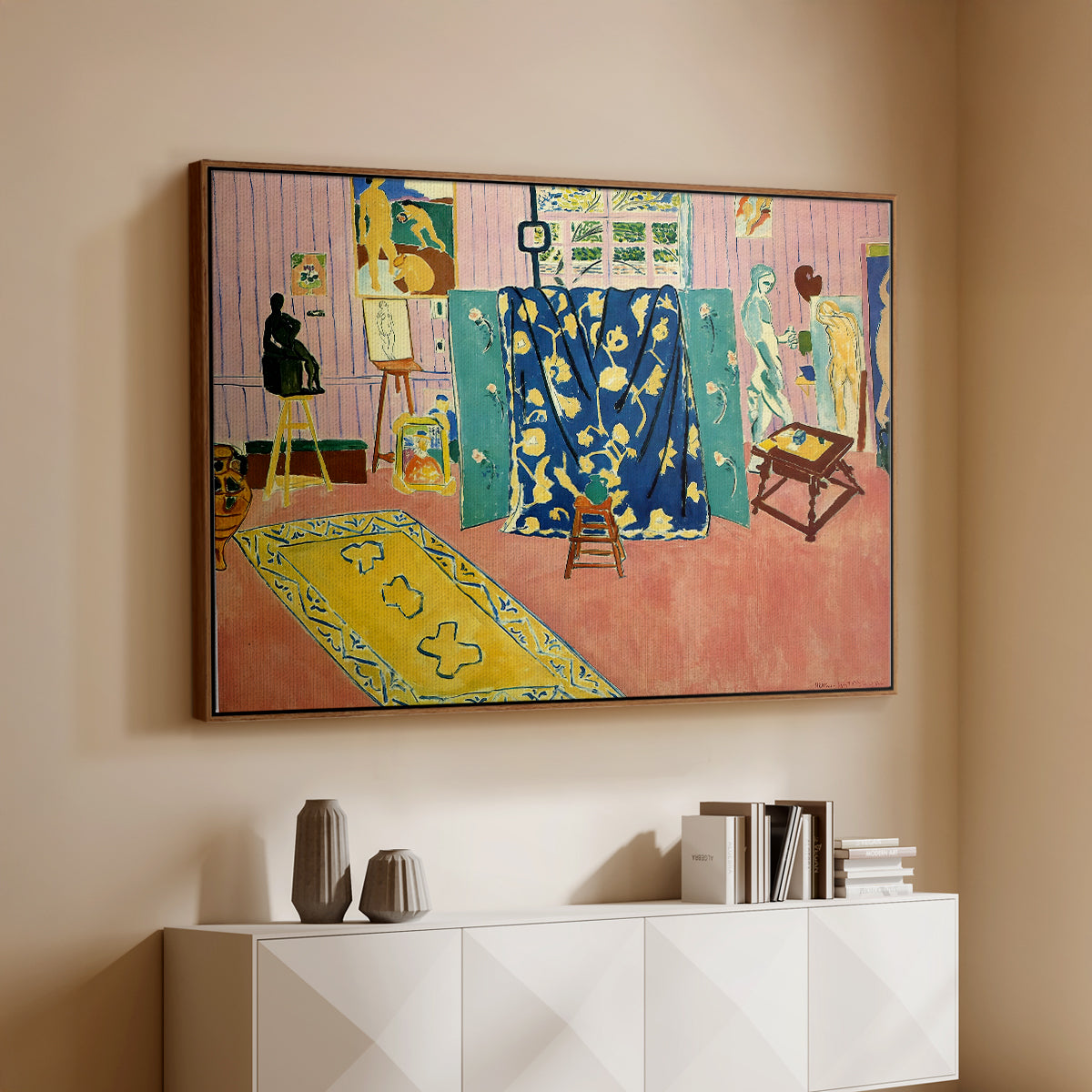 The Pink Studio (L'Atelier Rose), 1911 - Floater Framed Canvas Print