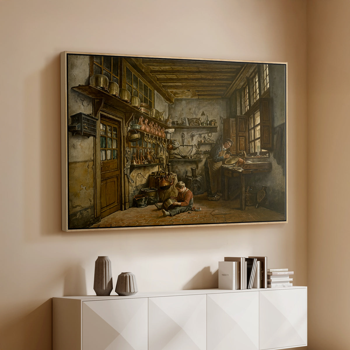 The Tinker, 1861 - Floater Framed Canvas Print