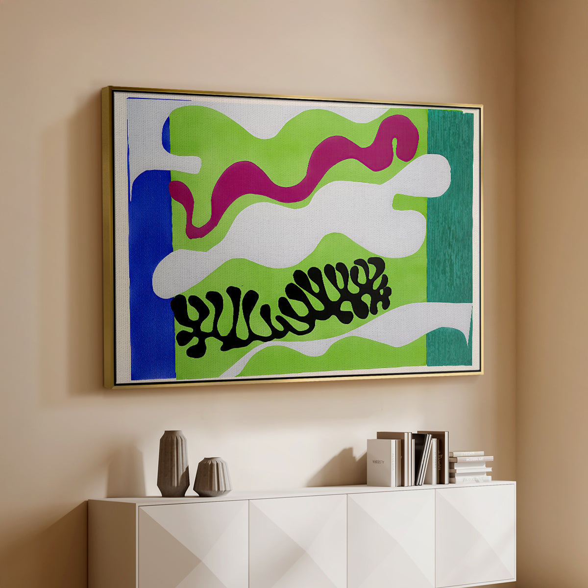 The Lagoon (Le lagon), from Jazz, 1947 - Floater Framed Canvas Print