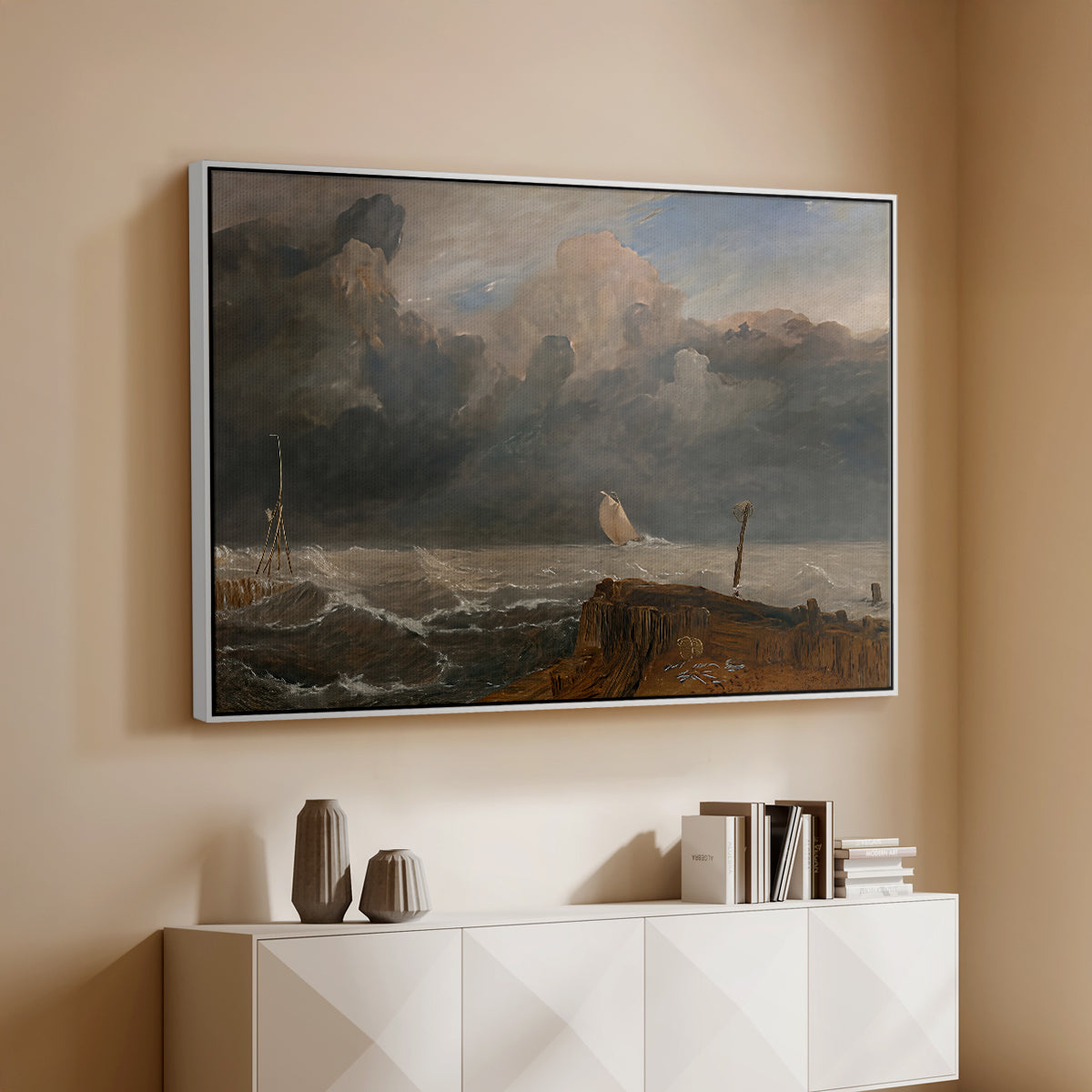 Port Ruysdael, 1827 - Floater Framed Canvas Print