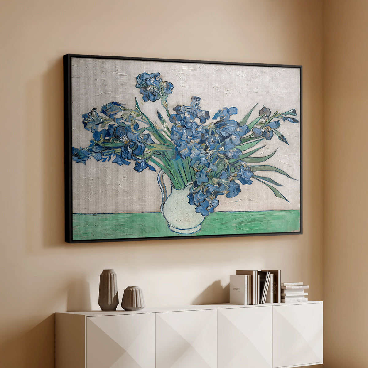 Irises, 1890 - Floater Framed Canvas Print