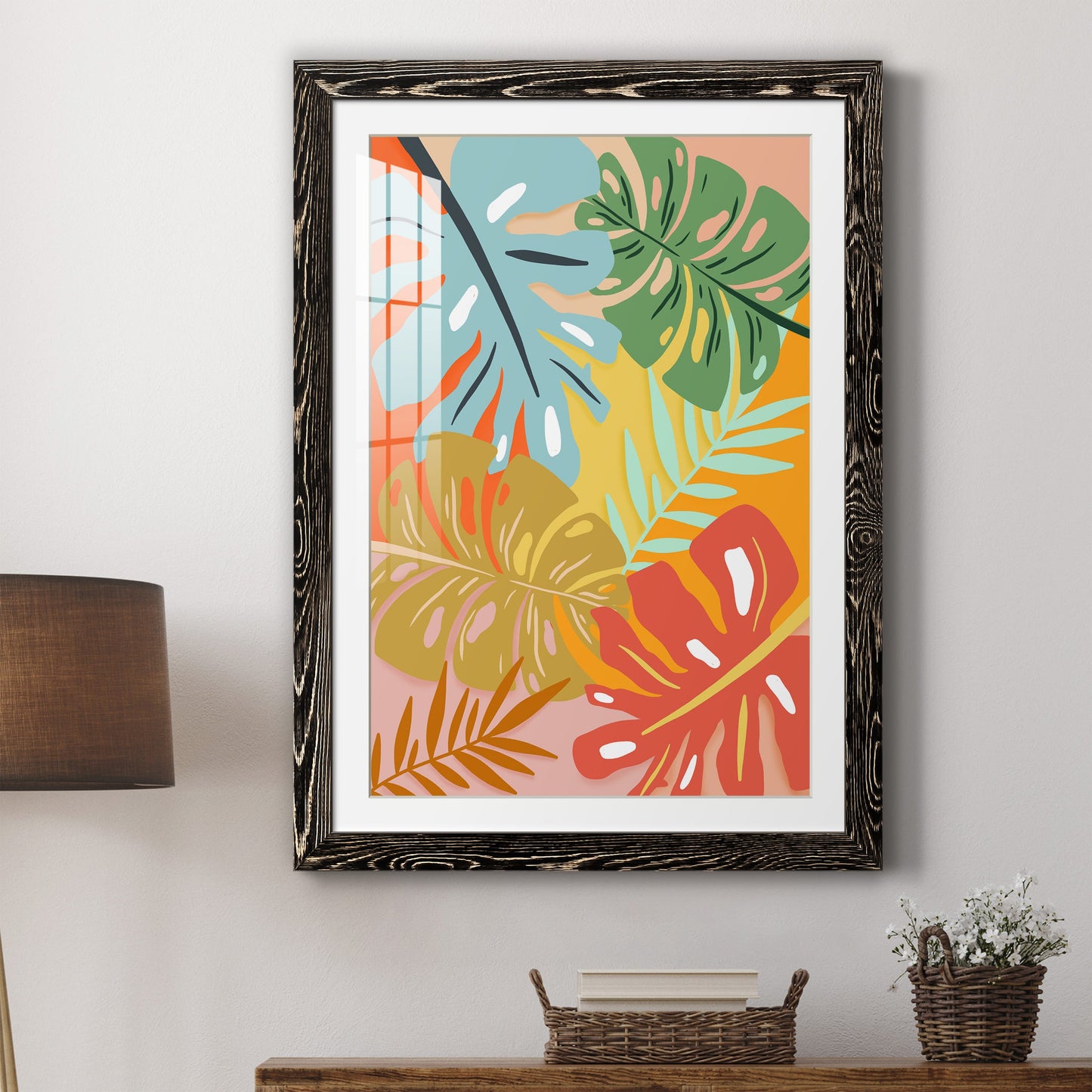 Tropical Foliage I - Premium Framed Print - Distressed Barnwood Frame - Ready to Hang