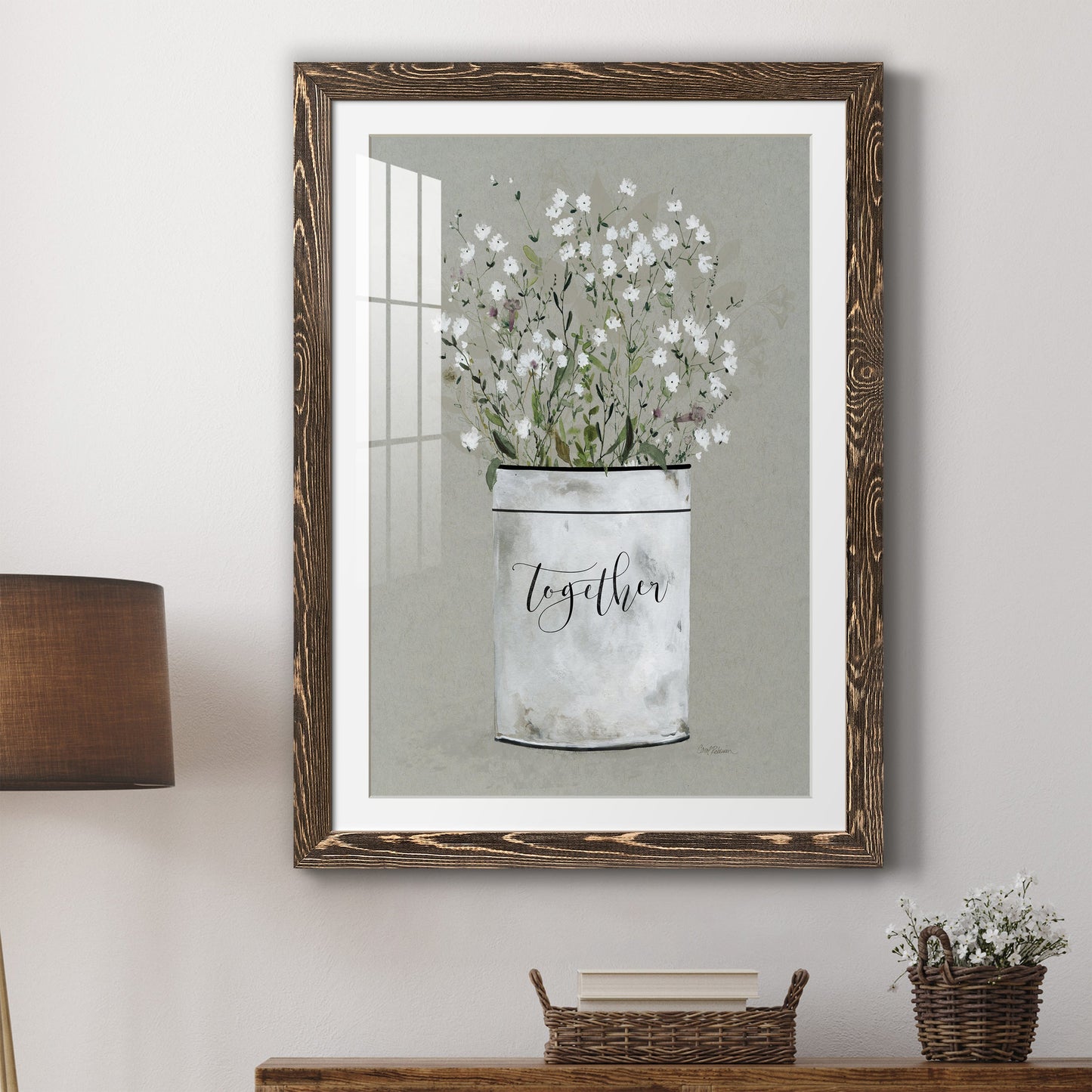 Bouquet of Grace Bucket Together - Premium Framed Print - Distressed Barnwood Frame - Ready to Hang