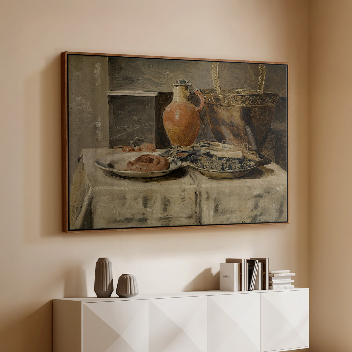 Still Life with Jar, c. 1881-1885 - Floater Framed Canvas Print