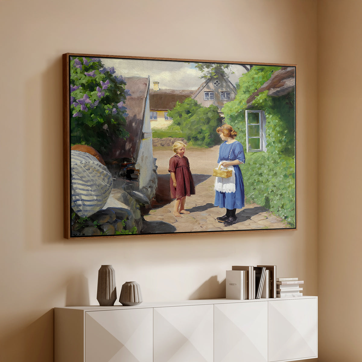 Summer Day in Jyllinge, 1922 - Floater Framed Canvas Print