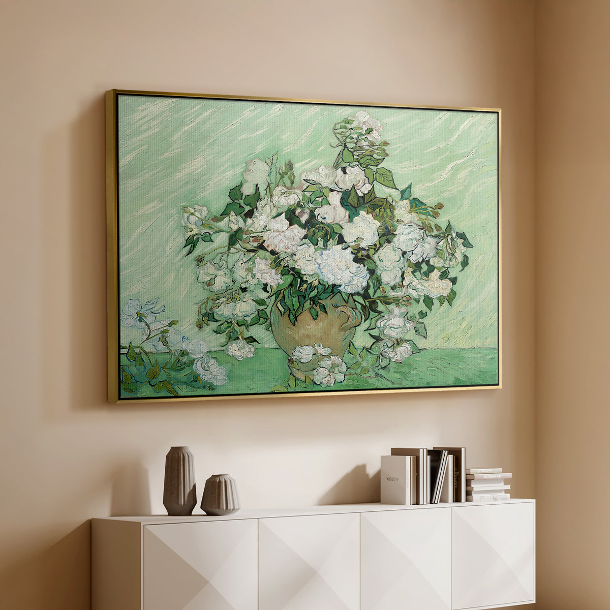 Roses, 1890 - Floater Framed Canvas Print