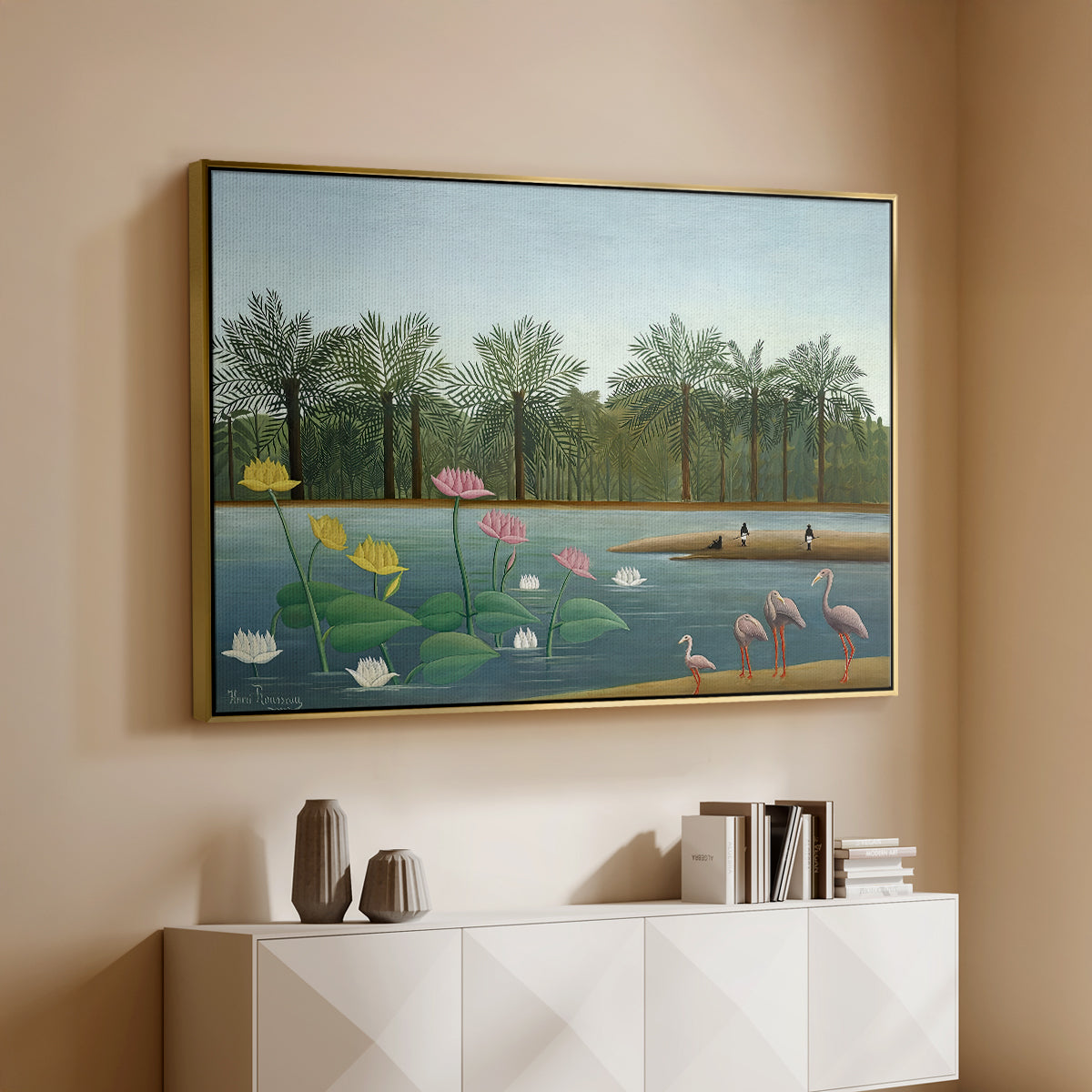 The Flamingoes (Les Flamants), 1907 - Floater Framed Canvas Print