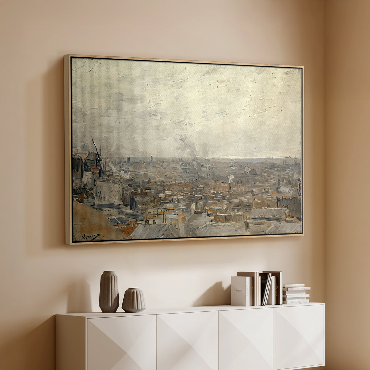 View from Montmartre, 1886 - Floater Framed Canvas Print