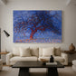 Canvas art print featuring a transitional abstraction, displayed in a spacious living room