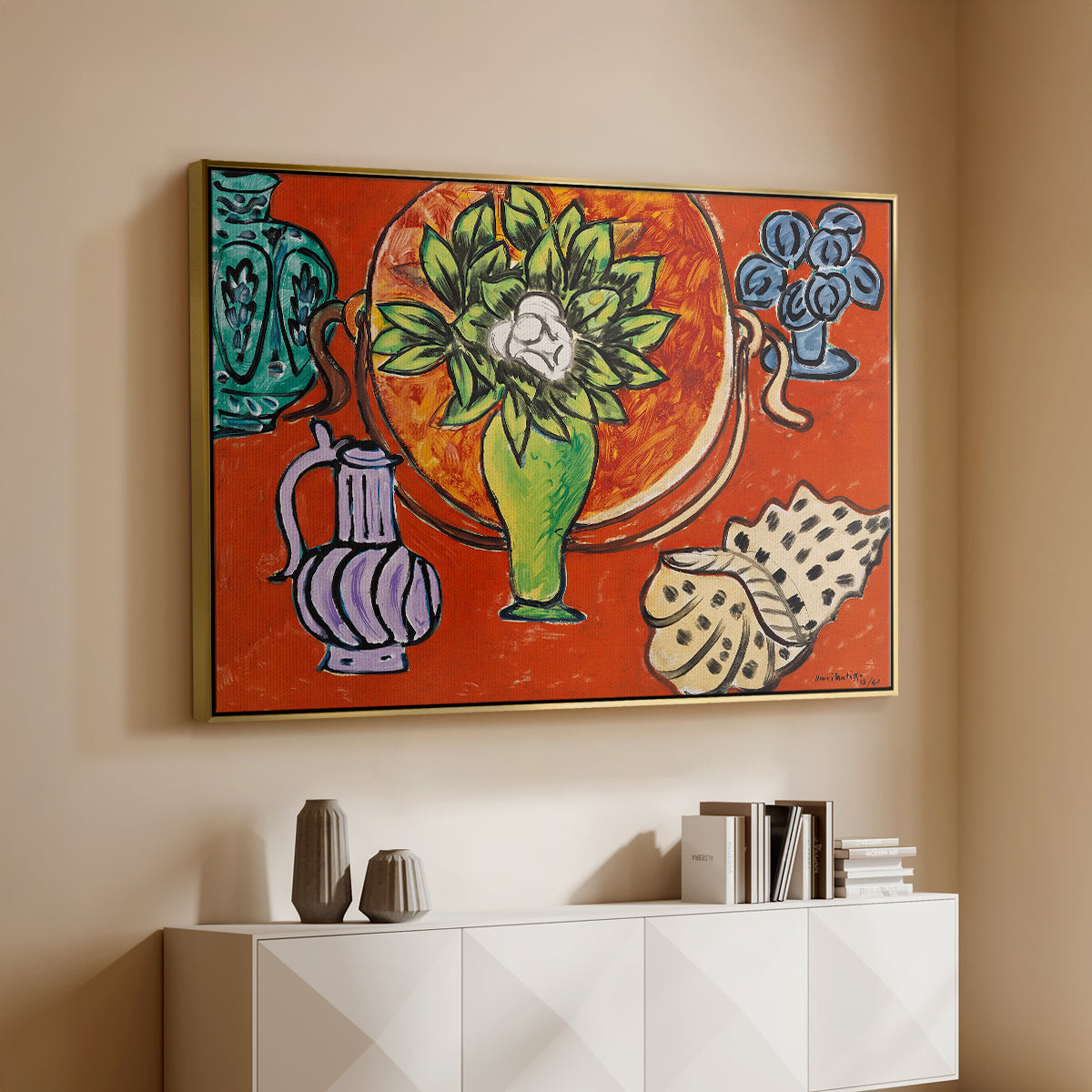 Still Life with a Magnolia (Nature morte au magnolia), 1941 - Floater Framed Canvas Print