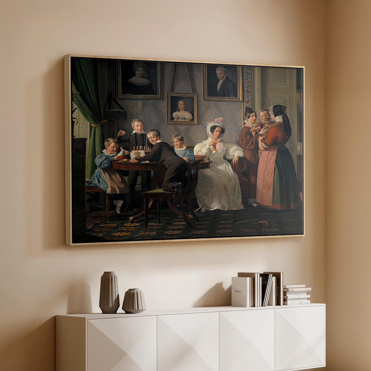 The Waagepetersen Family, 1836 - Floater Framed Canvas Print