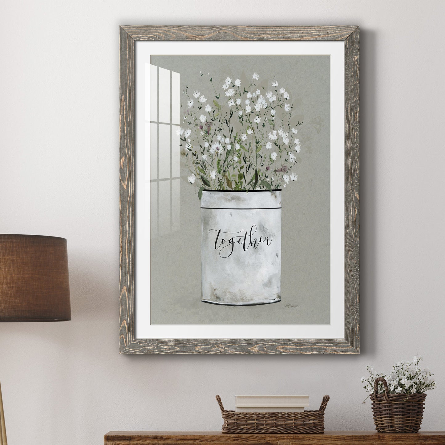 Bouquet of Grace Bucket Together - Premium Framed Print - Distressed Barnwood Frame - Ready to Hang