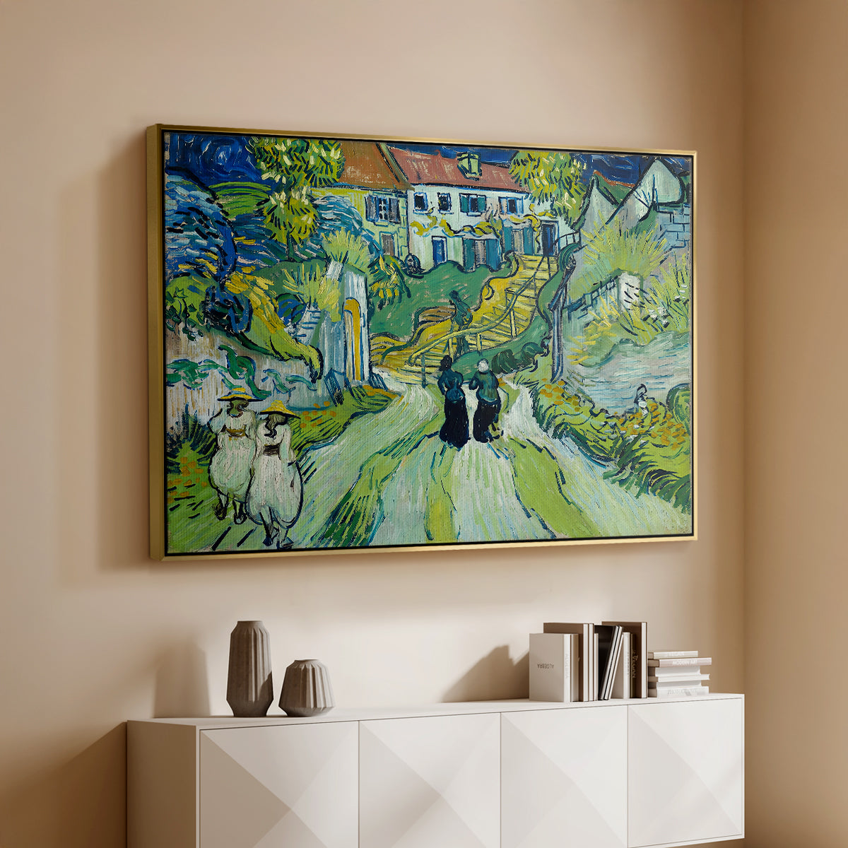 Stairway at Auvers, 1890 - Floater Framed Canvas Print