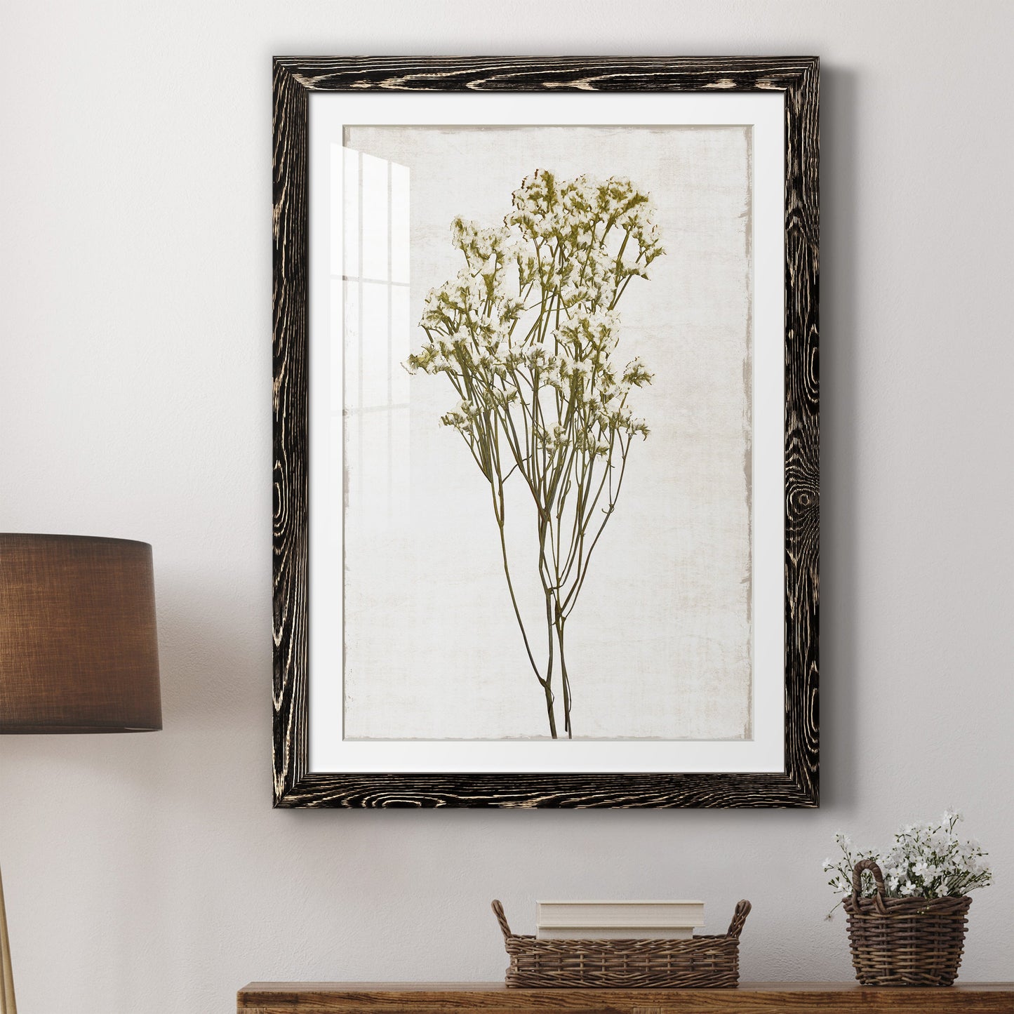 Farmhouse Pressed Flower II - Barnwood Framed Art Print