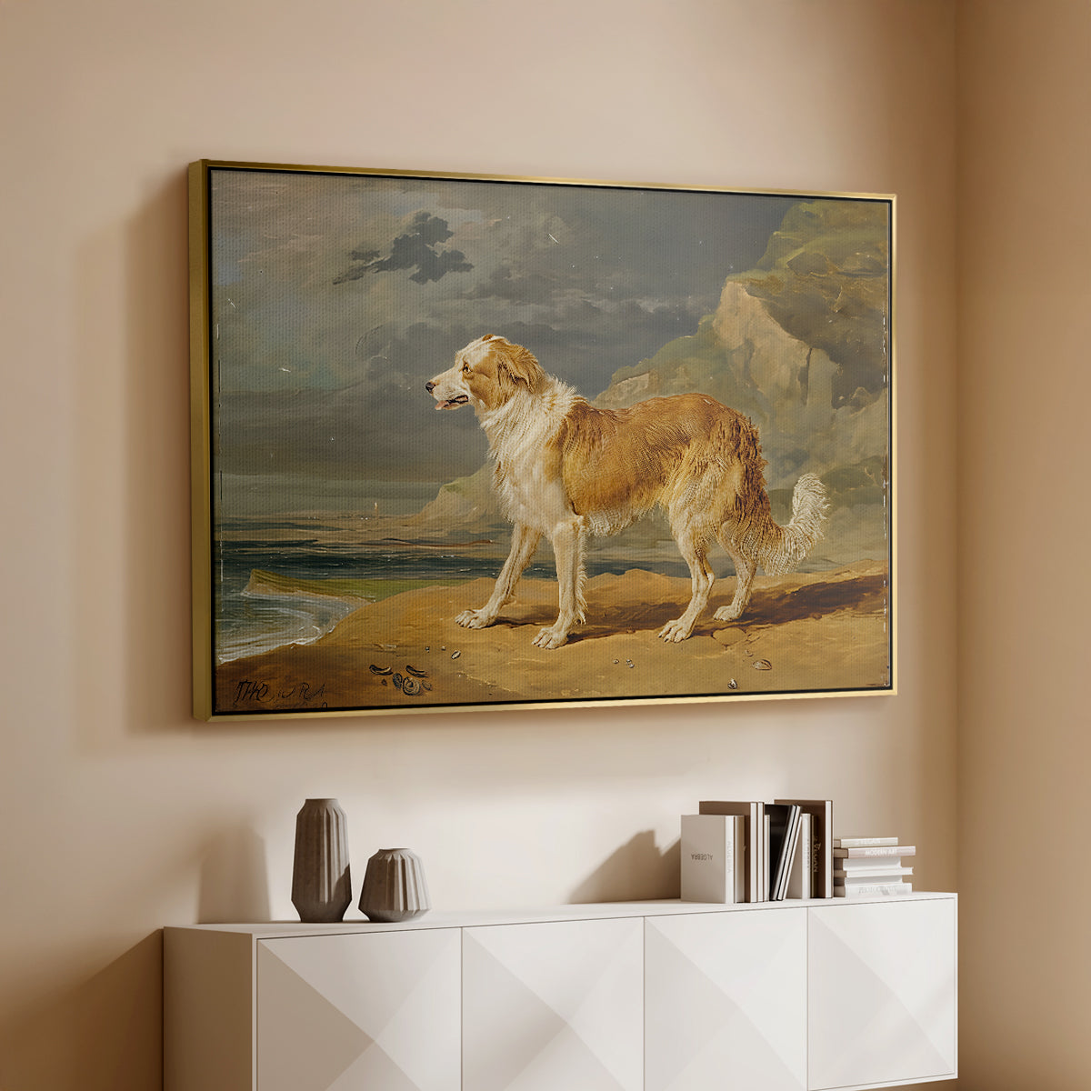 Rough-Coated Collie, 1809 - Floater Framed Canvas Print