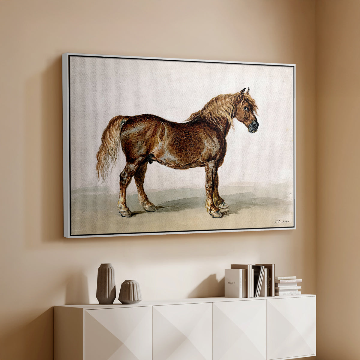 A Cart-Horse - Floater Framed Canvas Print