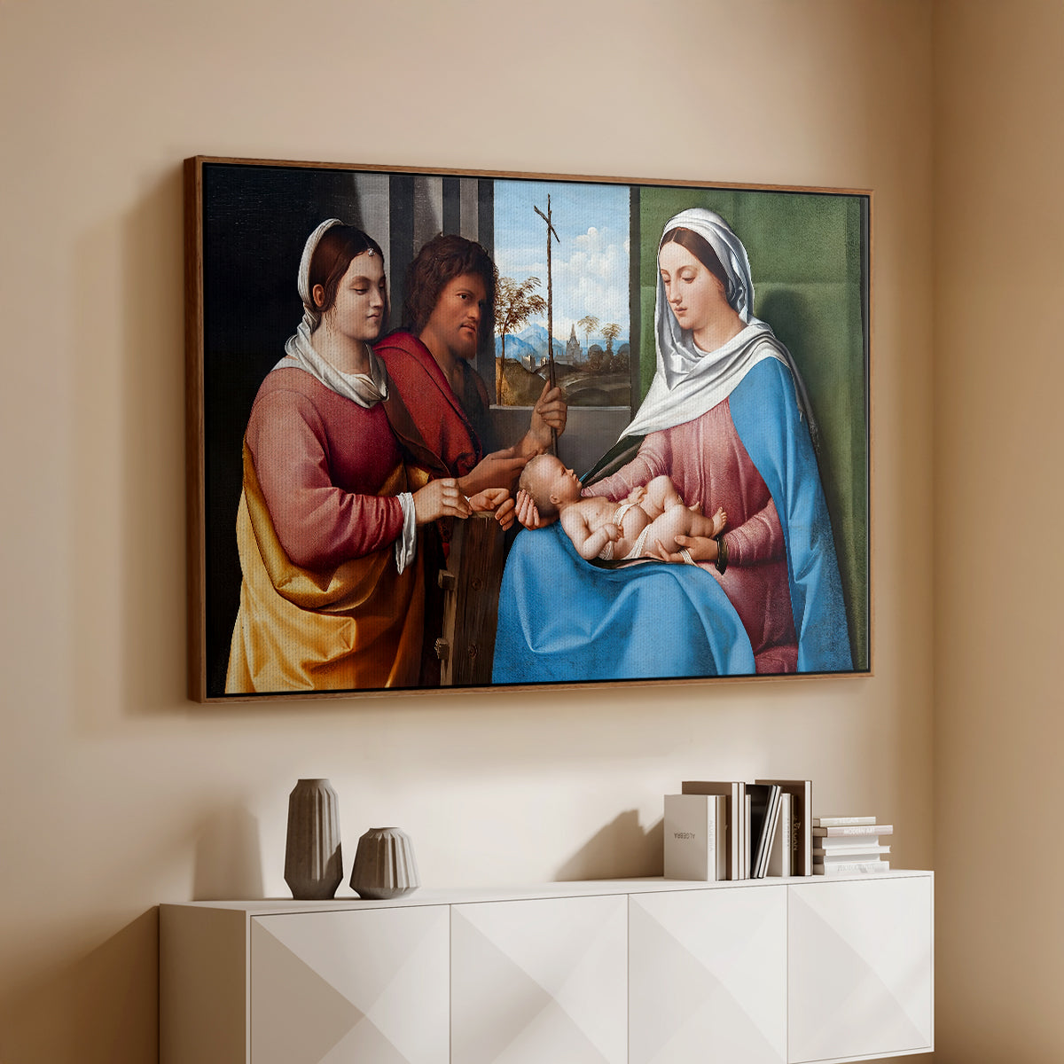 Sacred Conversation, c. 1505 - Floater Framed Canvas Print