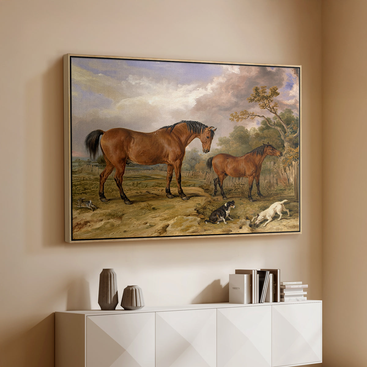 Portrait of Reformer, Blucher, Tory and Crib, Property of Rowland Alston, Esq., M.P., 1835 - Floater Framed Canvas Print