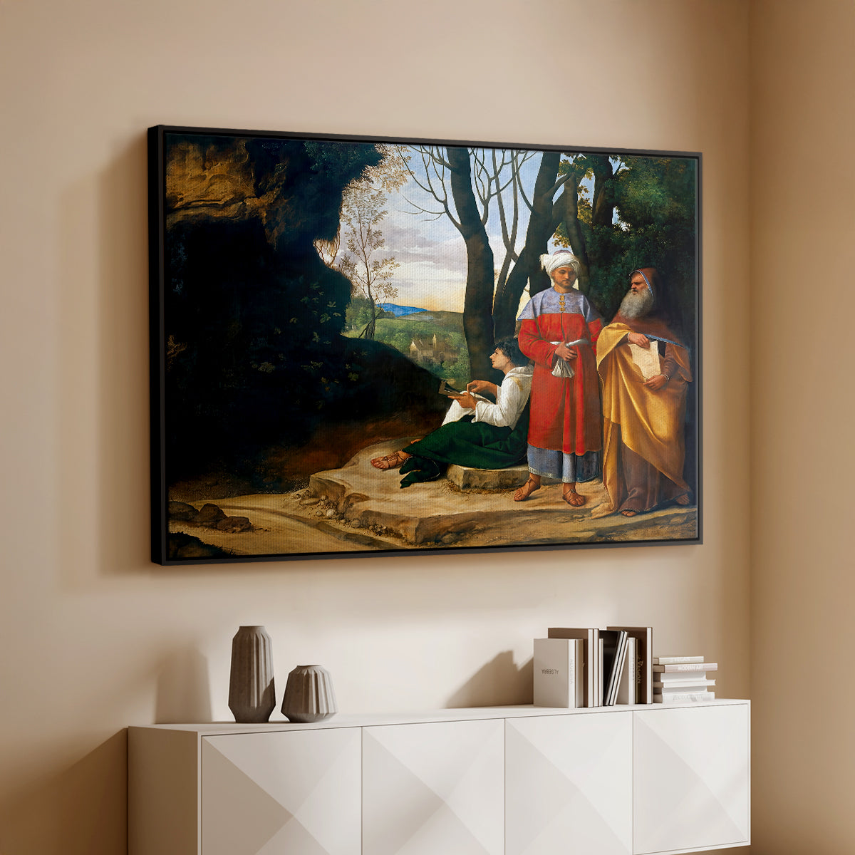 The Three Philosophers, c. 1508-1509 - Floater Framed Canvas Print