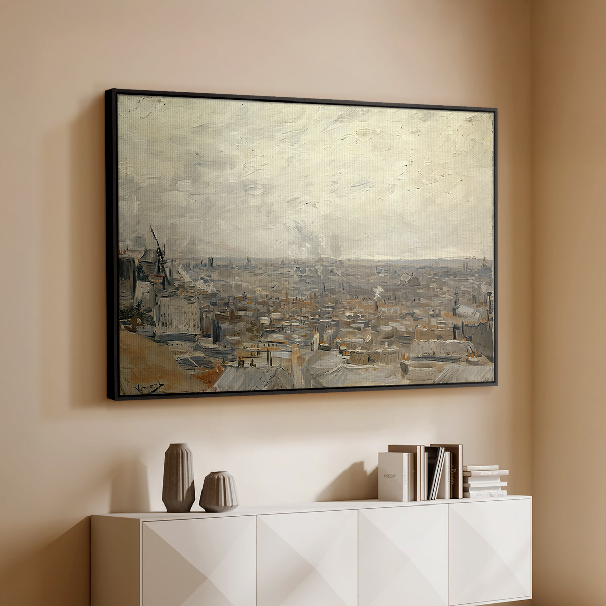 View from Montmartre, 1886 - Floater Framed Canvas Print
